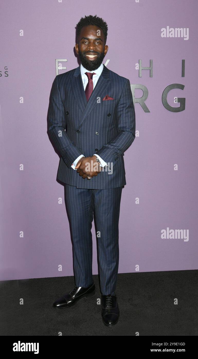 NY. 09 ottobre 2024. Jimmy Akingbola agli arrivi per ESIBIZIONE DEL PERDONO Premiere, MoMA Museum of Modern Art, New York, NY, 09 ottobre 2024. Crediti: Quoin Pics/Everett Collection/Alamy Live News Foto Stock