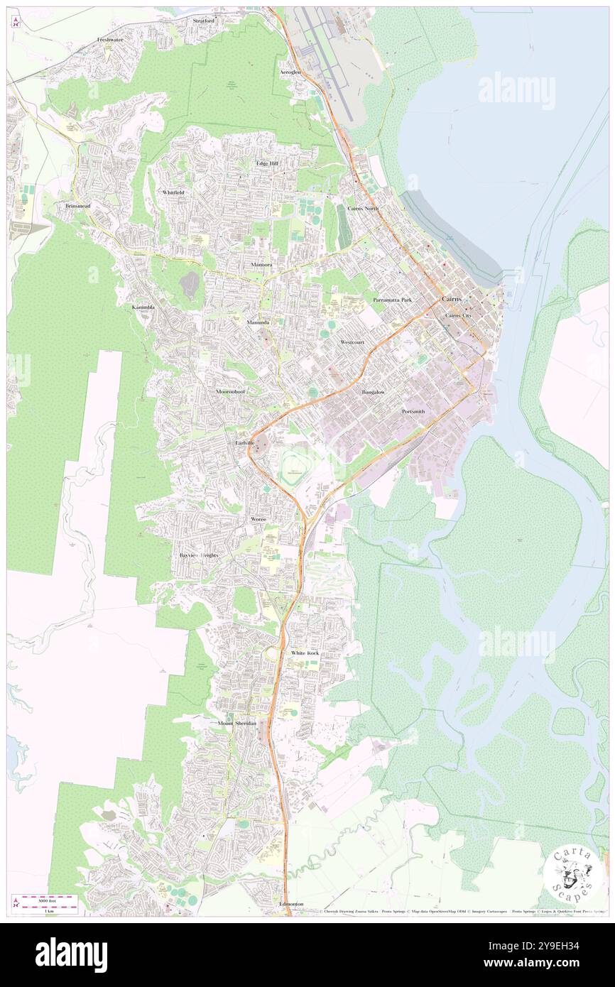 Cannon Park Racecourse, Cairns, AU, Australia, Queensland, s 16 56' 48'', N 145 44' 53'', MAP, Cartascapes Map pubblicata nel 2024. Esplora Cartascapes, una mappa che rivela i diversi paesaggi, culture ed ecosistemi della Terra. Viaggia attraverso il tempo e lo spazio, scoprendo l'interconnessione del passato, del presente e del futuro del nostro pianeta. Foto Stock