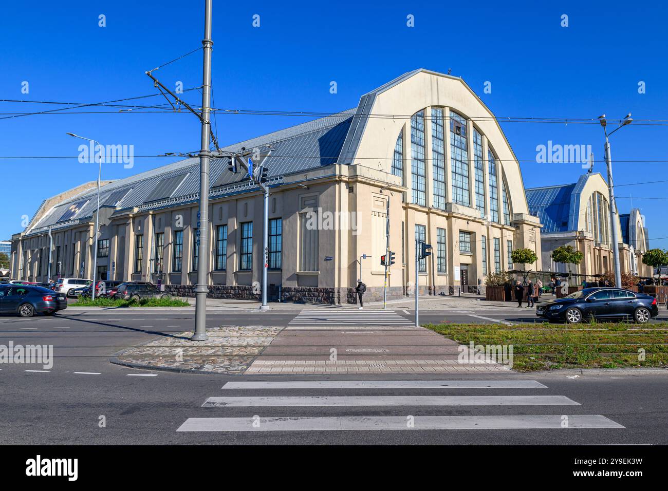 Mercato centrale di riga in Lettonia Foto Stock