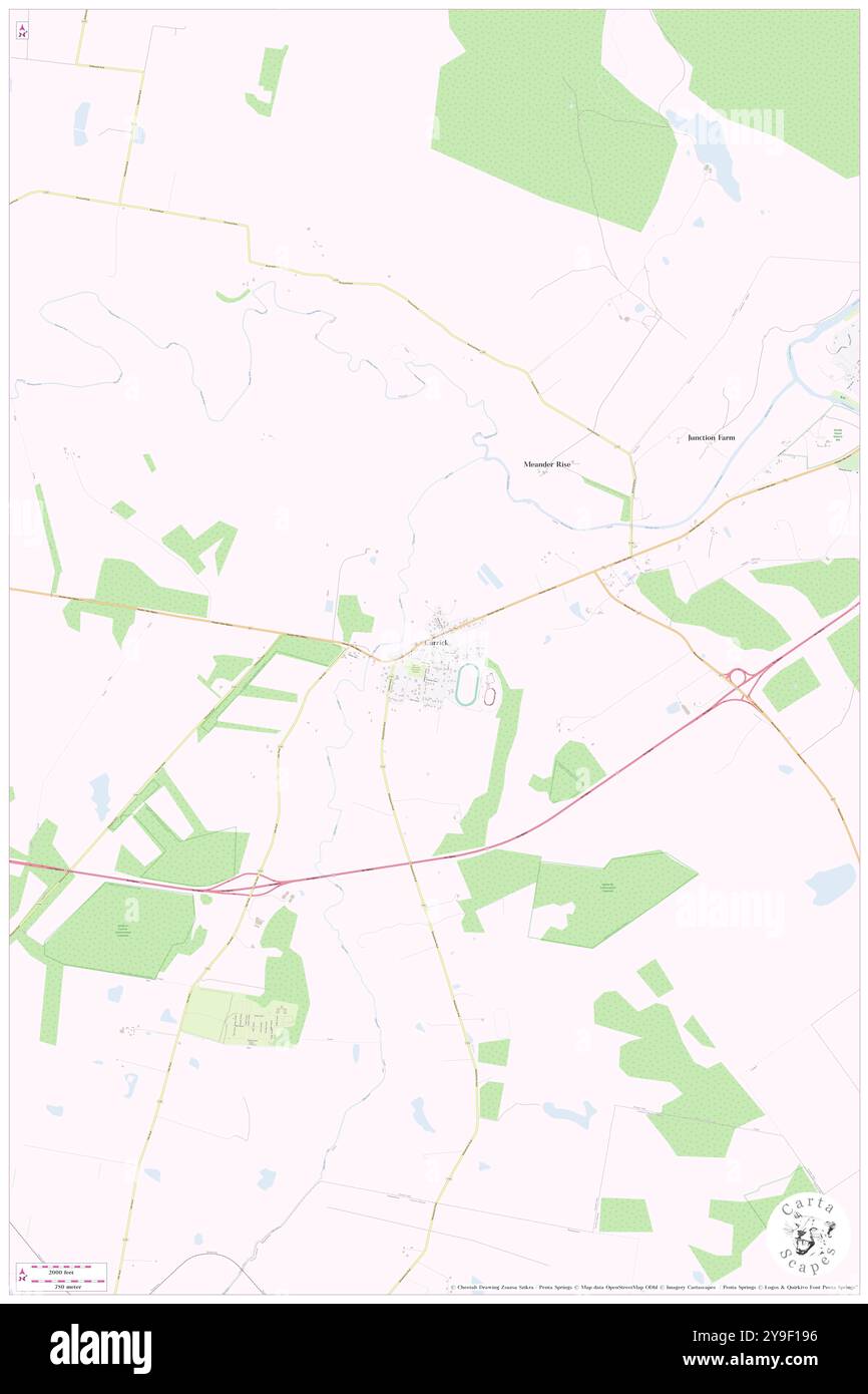 Carrick, Meander Valley, AU, Australia, Tasmania, s 41 31' 56'', N 147 0' 37'', MAP, Cartascapes Map pubblicata nel 2024. Esplora Cartascapes, una mappa che rivela i diversi paesaggi, culture ed ecosistemi della Terra. Viaggia attraverso il tempo e lo spazio, scoprendo l'interconnessione del passato, del presente e del futuro del nostro pianeta. Foto Stock