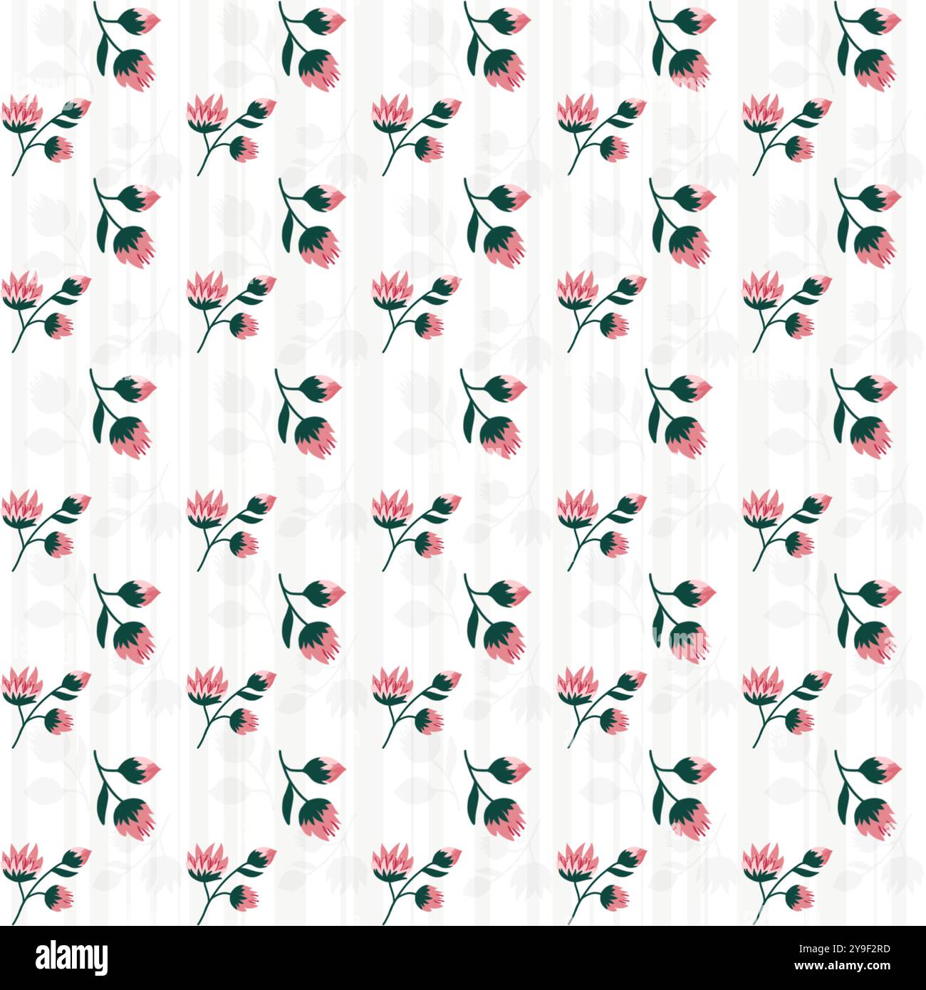 Motivo senza cuciture con piccoli fiori di cactus su sfondo bianco Foto Stock