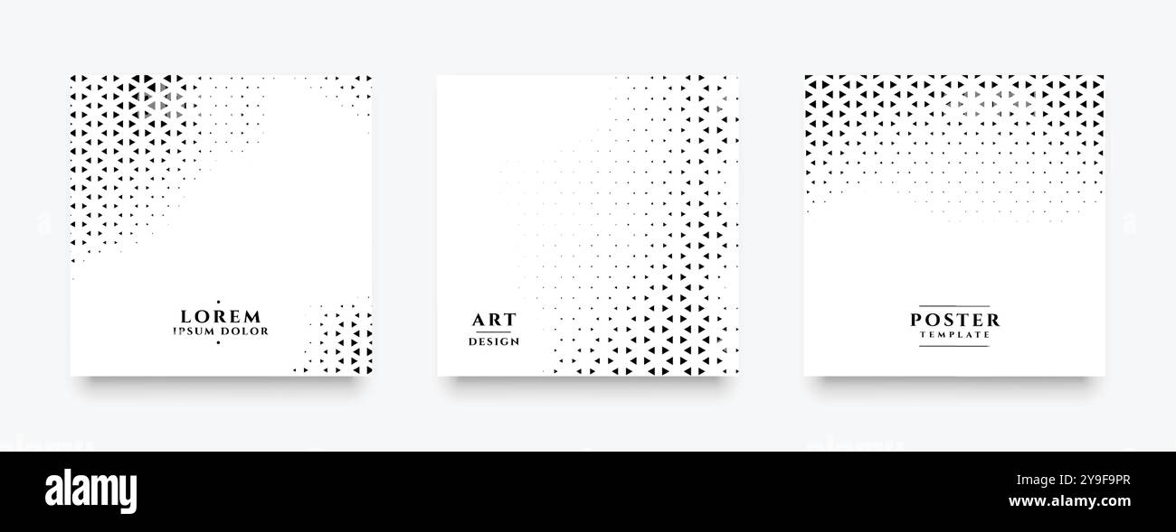 tre mezzitoni vuoti con motivo geometrico in set vector Illustrazione Vettoriale