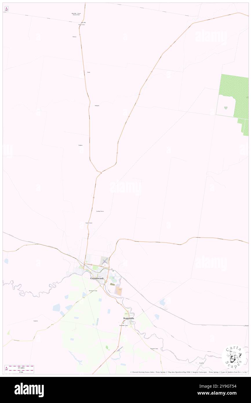 Goondiwindi, Goondiwindi, AU, Australia, Queensland, s 28 32' 3'', N 150 18' 8'', mappa, Cartascapes Map pubblicata nel 2024. Esplora Cartascapes, una mappa che rivela i diversi paesaggi, culture ed ecosistemi della Terra. Viaggia attraverso il tempo e lo spazio, scoprendo l'interconnessione del passato, del presente e del futuro del nostro pianeta. Foto Stock