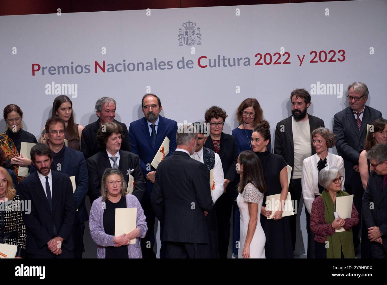 Madrid, Spagna. 10 ottobre 2024. Re Felipe vi di Spagna, regina Letizia di Spagna, Rodrigo Cuevas partecipa alla consegna dei premi nazionali della cultura 2022-2023 al Museo Reina Sofia il 10 ottobre 2024 a Madrid, Spagna. Crediti: Album/Alamy Live News Foto Stock