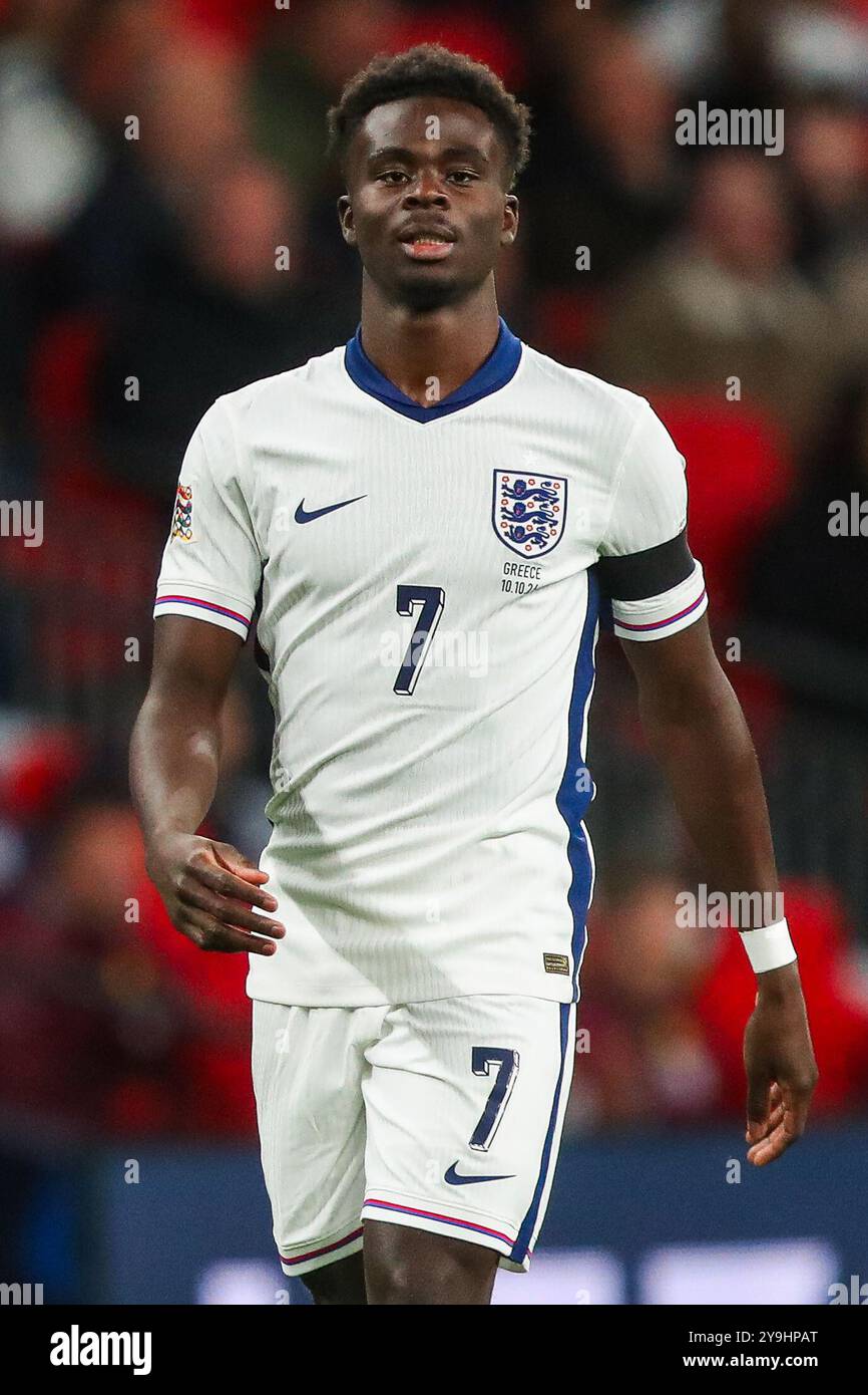 Durante la UEFA Nations League - League B - gruppo B2 - partita Inghilterra vs Grecia allo stadio di Wembley, Londra, Regno Unito, 10 ottobre 2024 (foto di Gareth Evans/News Images) Foto Stock