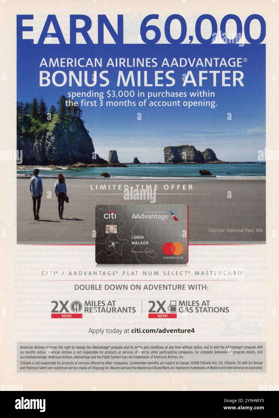 2018 pubblicità rivista di lifestyle e intrattenimento, USA Foto Stock