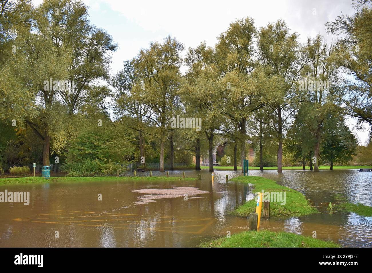 Allagamento all'Ouse Valley Park di Milton Keynes. Foto Stock