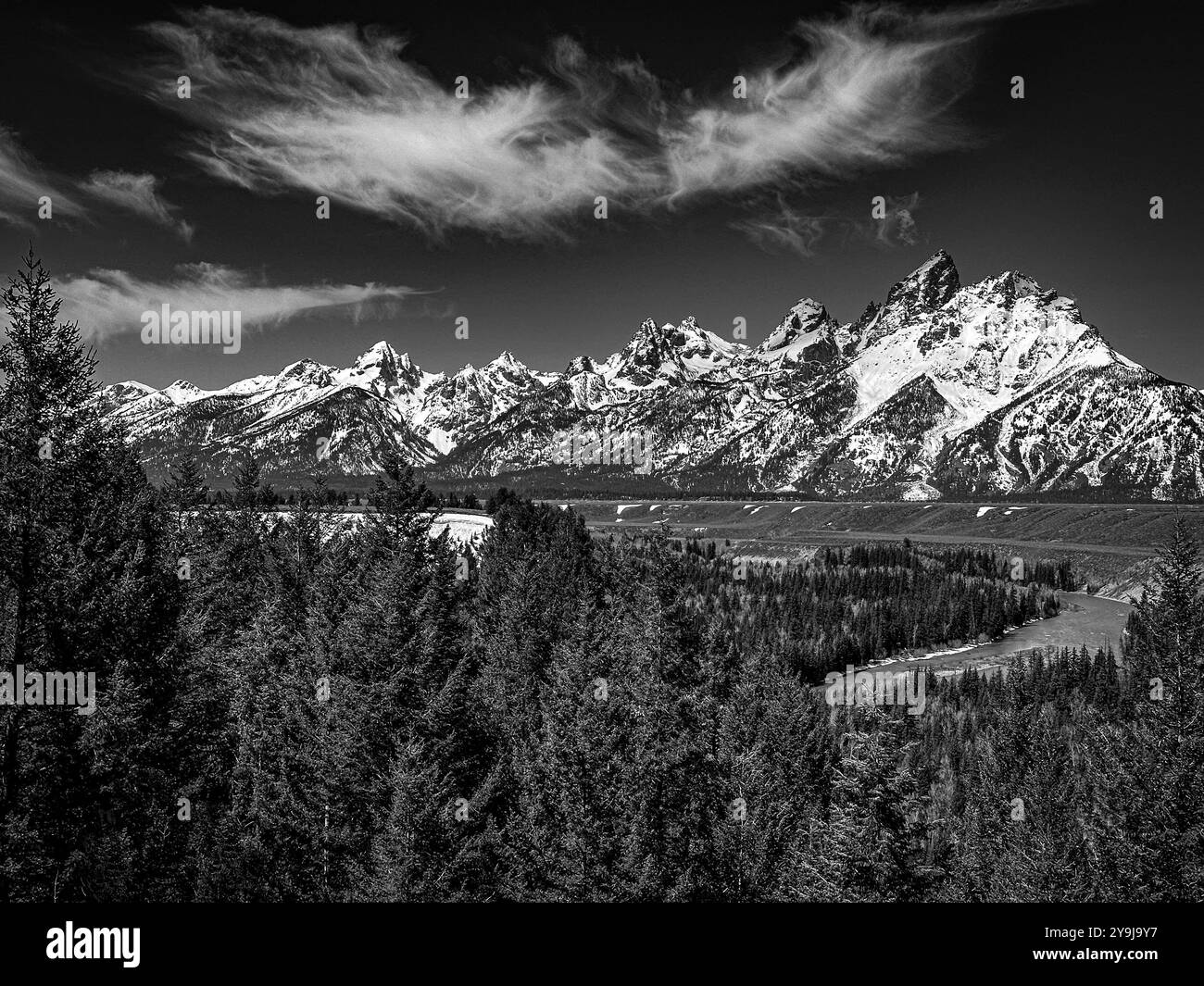 Grand Tetons e Snake River, Wyoming - Immagine stock catturata con smartphone