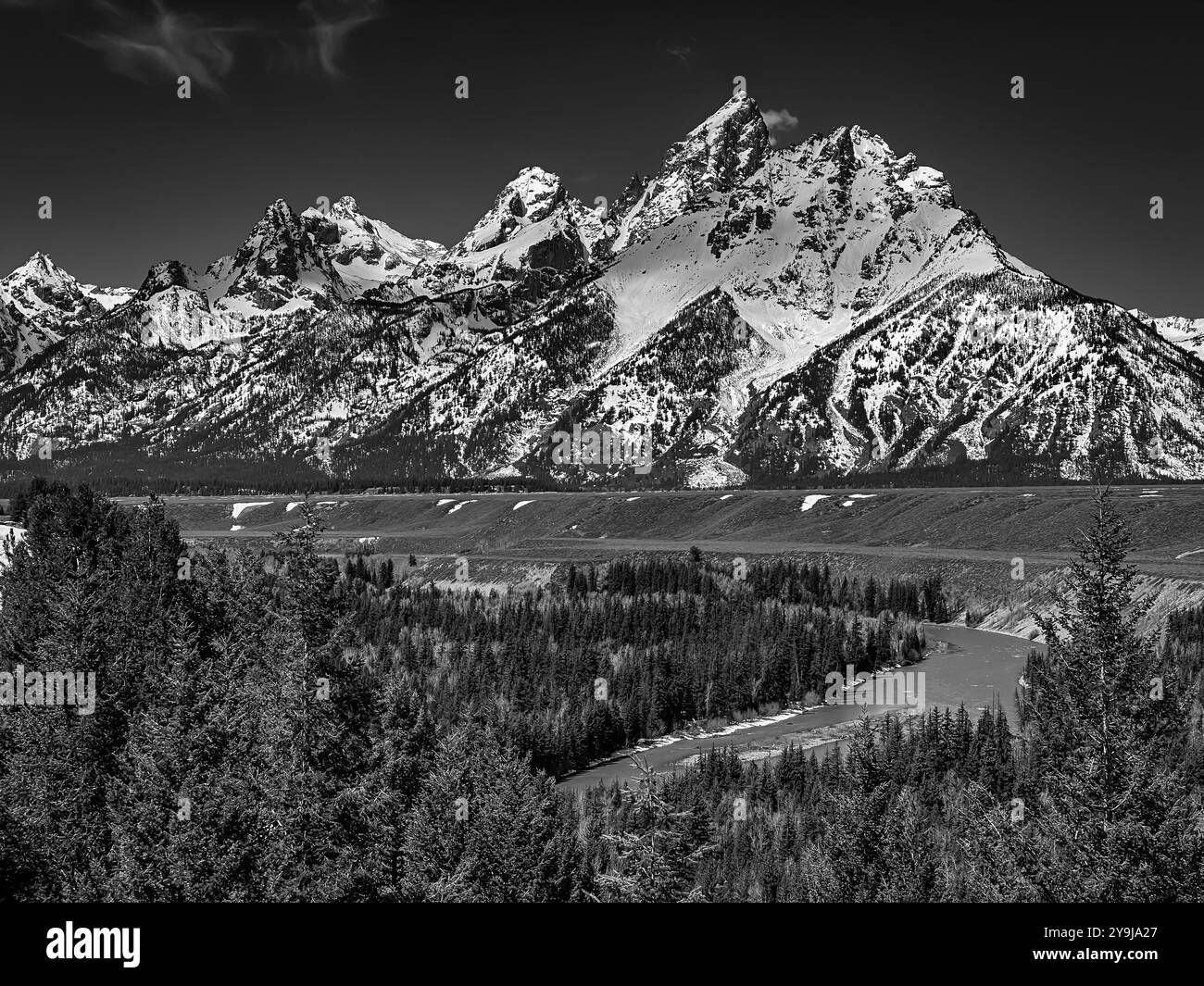 Grand Tetons e Snake River, Wyoming - Immagine stock catturata con smartphone