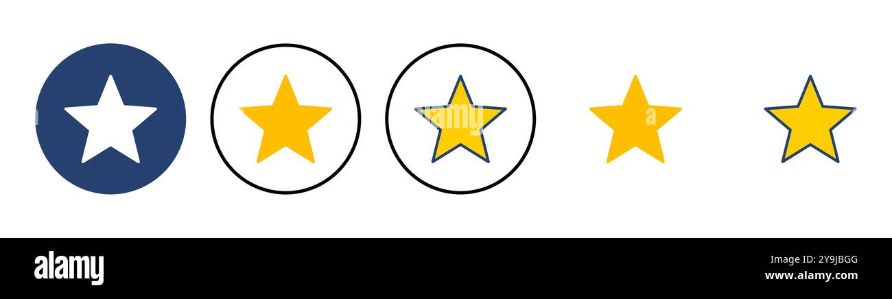 Vettore icona a stella. vettore icona classificazione. icona a forma di stella preferita Illustrazione Vettoriale