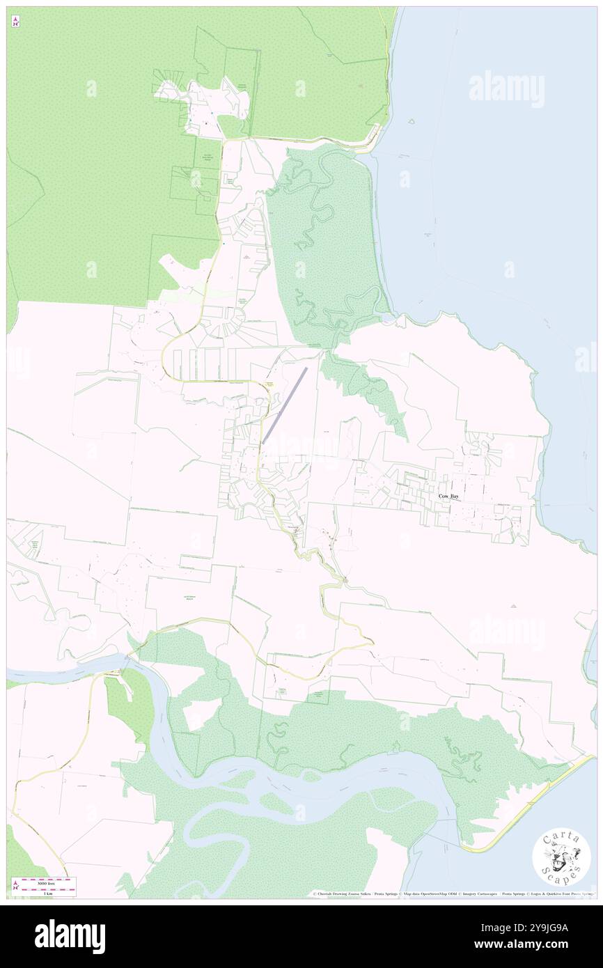 Cow Bay, Douglas, AU, Australia, Queensland, s 16 13' 31'', N 145 25' 42'', MAP, Cartascapes Map pubblicata nel 2024. Esplora Cartascapes, una mappa che rivela i diversi paesaggi, culture ed ecosistemi della Terra. Viaggia attraverso il tempo e lo spazio, scoprendo l'interconnessione del passato, del presente e del futuro del nostro pianeta. Foto Stock