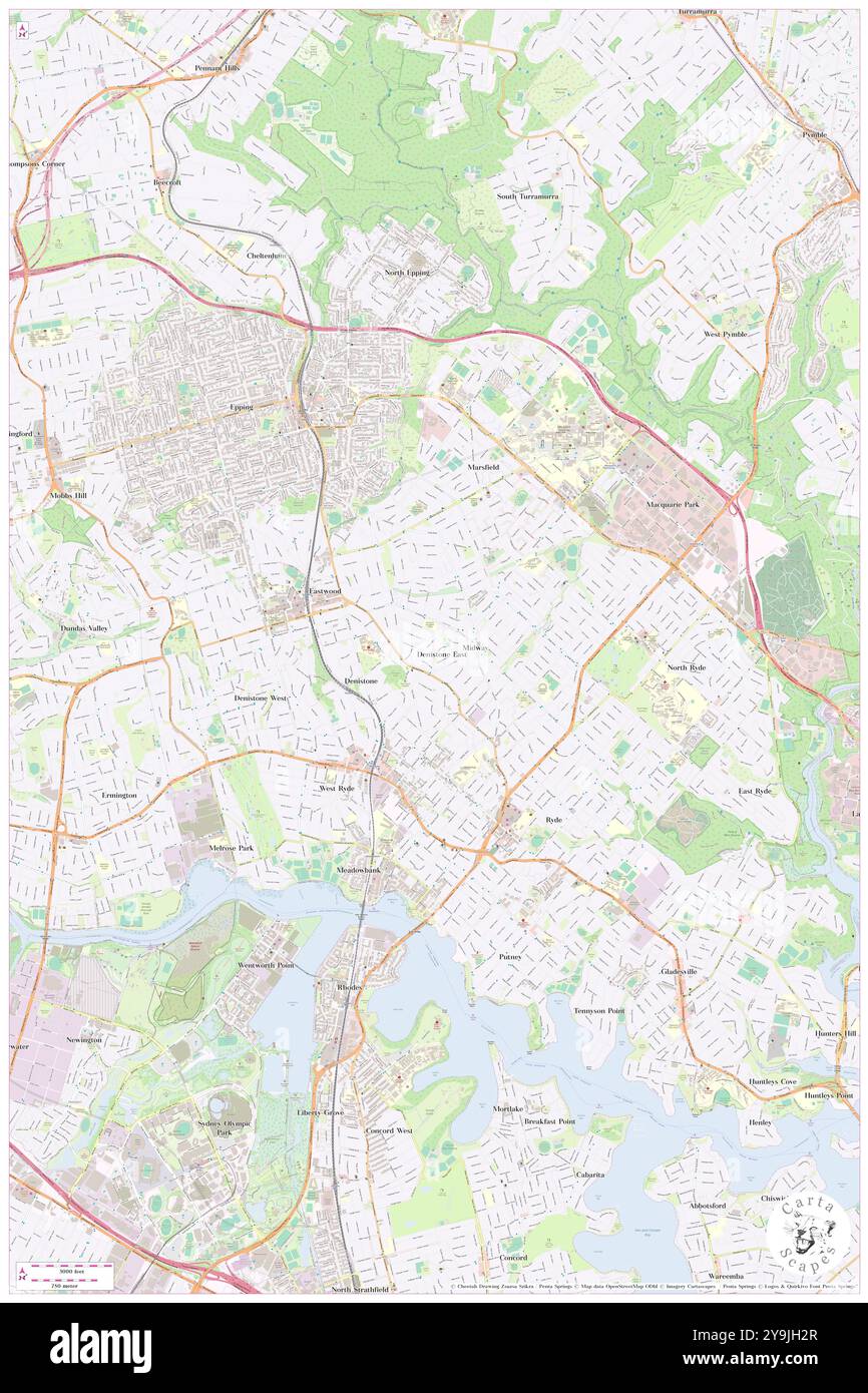 Denistone East, Ryde, AU, Australia, nuovo Galles del Sud, s 33 47' 45'', N 151 5' 50'', MAP, Cartascapes Map pubblicata nel 2024. Esplora Cartascapes, una mappa che rivela i diversi paesaggi, culture ed ecosistemi della Terra. Viaggia attraverso il tempo e lo spazio, scoprendo l'interconnessione del passato, del presente e del futuro del nostro pianeta. Foto Stock