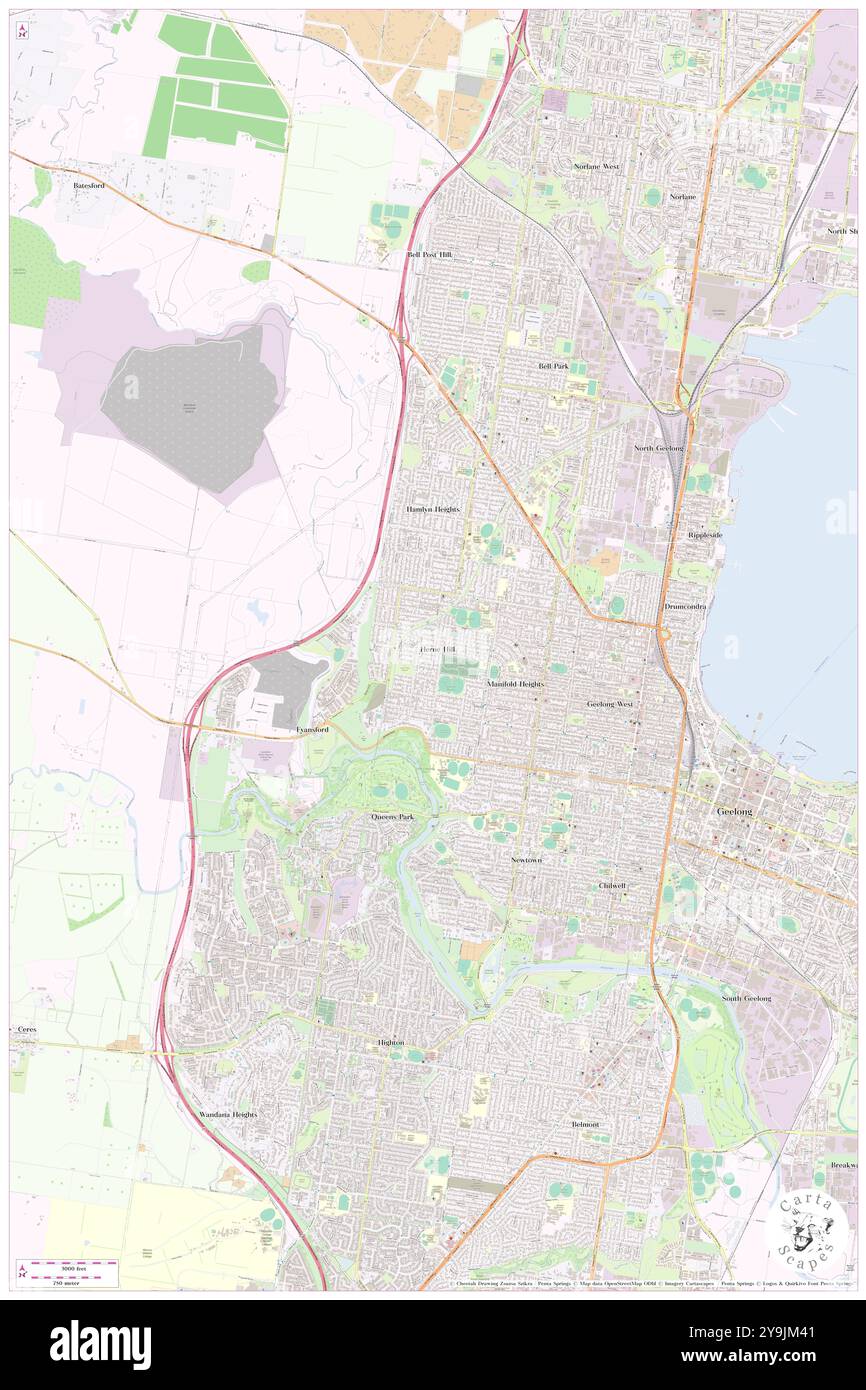 Herne Hill, Greater Geelong, AU, Australia, Victoria, s 38 8' 3'', N 144 19' 26'', MAP, Cartascapes Map pubblicata nel 2024. Esplora Cartascapes, una mappa che rivela i diversi paesaggi, culture ed ecosistemi della Terra. Viaggia attraverso il tempo e lo spazio, scoprendo l'interconnessione del passato, del presente e del futuro del nostro pianeta. Foto Stock