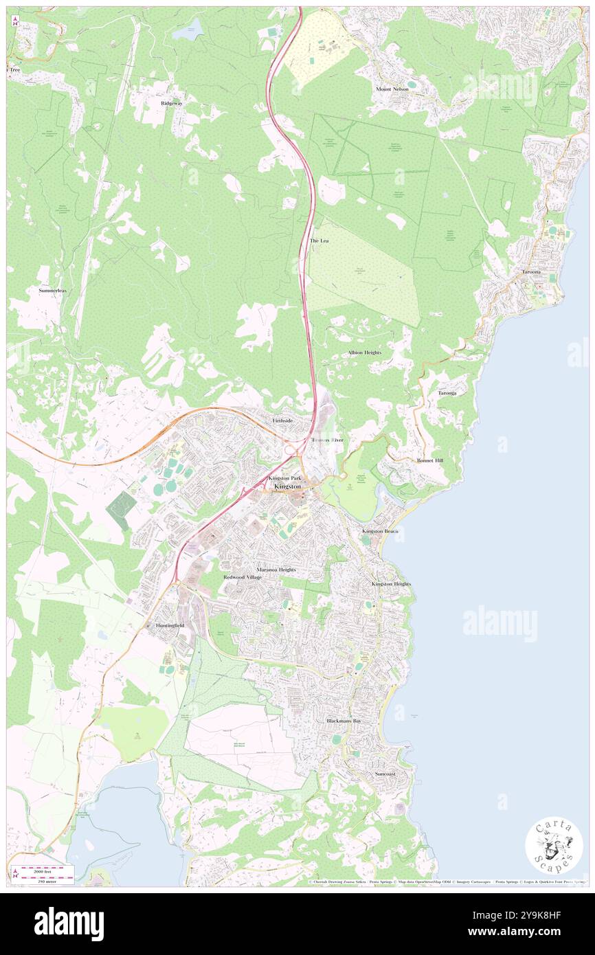 Browns River Bridge, Kingborough, AU, Australia, Tasmania, s 42 58' 11'', N 147 18' 36'', MAP, Cartascapes Map pubblicata nel 2024. Esplora Cartascapes, una mappa che rivela i diversi paesaggi, culture ed ecosistemi della Terra. Viaggia attraverso il tempo e lo spazio, scoprendo l'interconnessione del passato, del presente e del futuro del nostro pianeta. Foto Stock