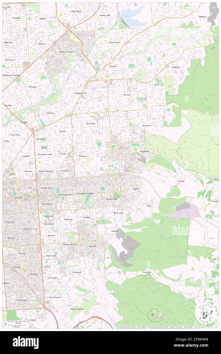 Magill, Campbelltown, AU, Australia, Australia meridionale, s 34 54' 32'', N 138 40' 29'', MAP, Cartascapes Map pubblicata nel 2024. Esplora Cartascapes, una mappa che rivela i diversi paesaggi, culture ed ecosistemi della Terra. Viaggia attraverso il tempo e lo spazio, scoprendo l'interconnessione del passato, del presente e del futuro del nostro pianeta. Foto Stock