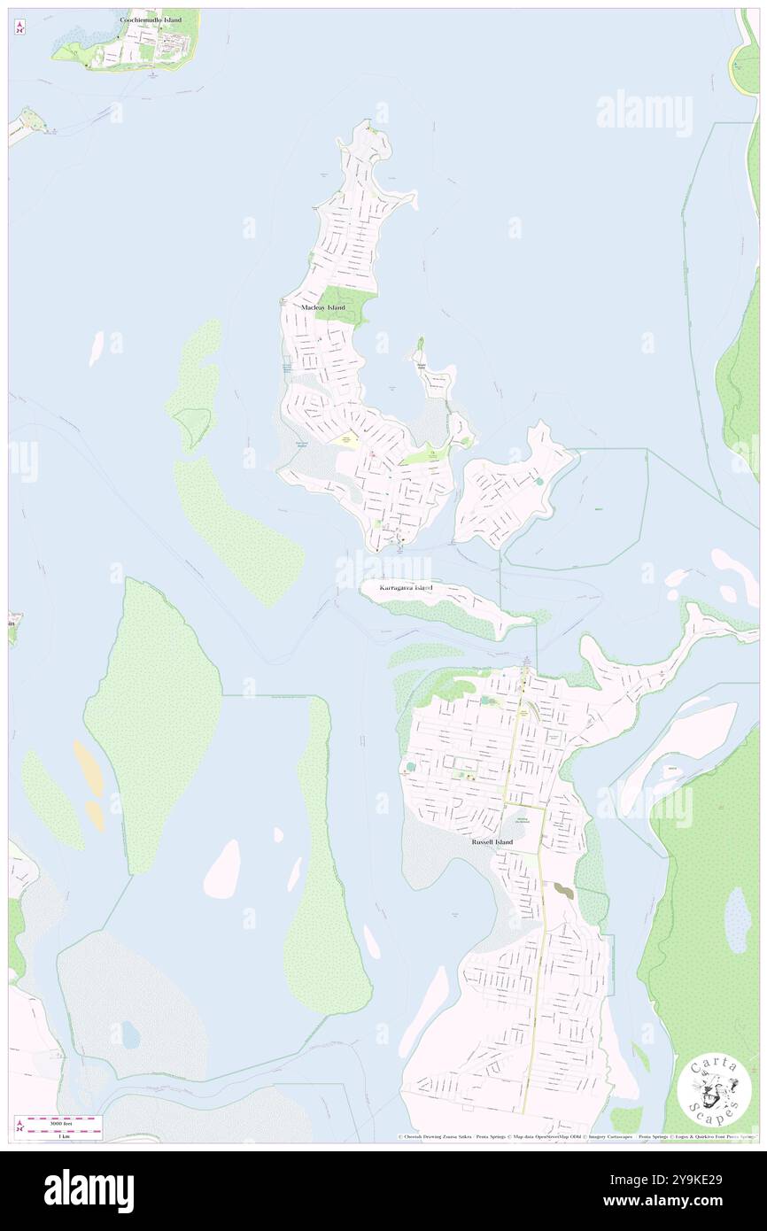 Terminal dei traghetti di Karragarra, Redland, Australia, Queensland, s 27 38' 5'', N 153 21' 47'', mappa, Cartascapes Map pubblicata nel 2024. Esplora Cartascapes, una mappa che rivela i diversi paesaggi, culture ed ecosistemi della Terra. Viaggia attraverso il tempo e lo spazio, scoprendo l'interconnessione del passato, del presente e del futuro del nostro pianeta. Foto Stock