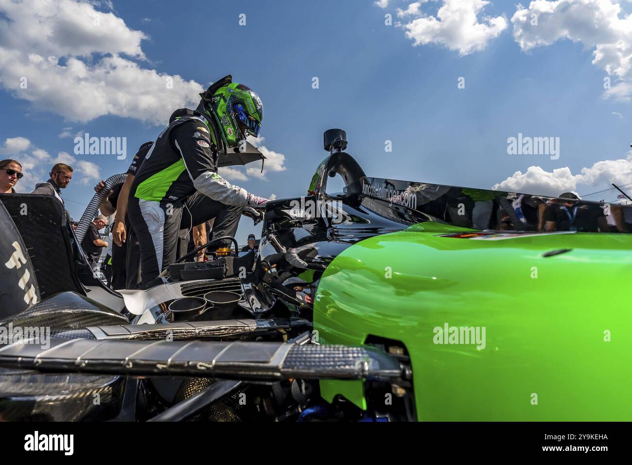 CONOR DALY (78) (USA) di Noblesville, Indiana, si prepara a qualificarsi per il Bommarito Automotive Group 500 al World Wide Technology Raceway di Madis Foto Stock