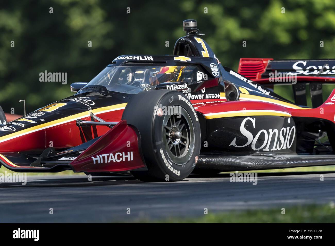 SCOTT MCLAUGHLIN (3) di Christchurch, nuova Zelanda, pratica per la Honda Indy 200 al Mid-Ohio Sports Car Course di Lexington, OHIO Foto Stock