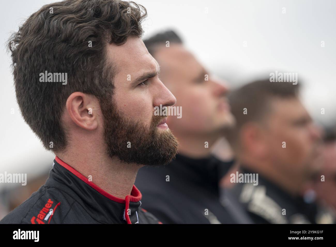 Corey Lajoie (7), pilota della NASCAR Cup Series, si reca in pista per i FireKeppers 400 al Michigan International Speedway di Brooklyn, Michigan Foto Stock