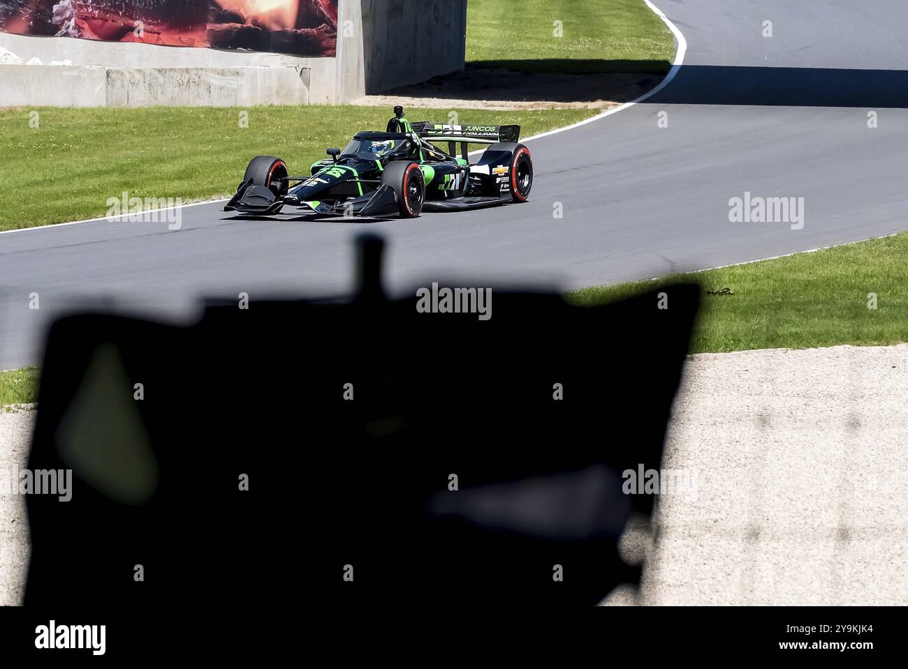 ROMAIN GROSJEAN (77) di Ginevra, Svizzera, pratica per l'XPEL Grand Prix a Road America a Elkhart Lake, WISCONSIN Foto Stock