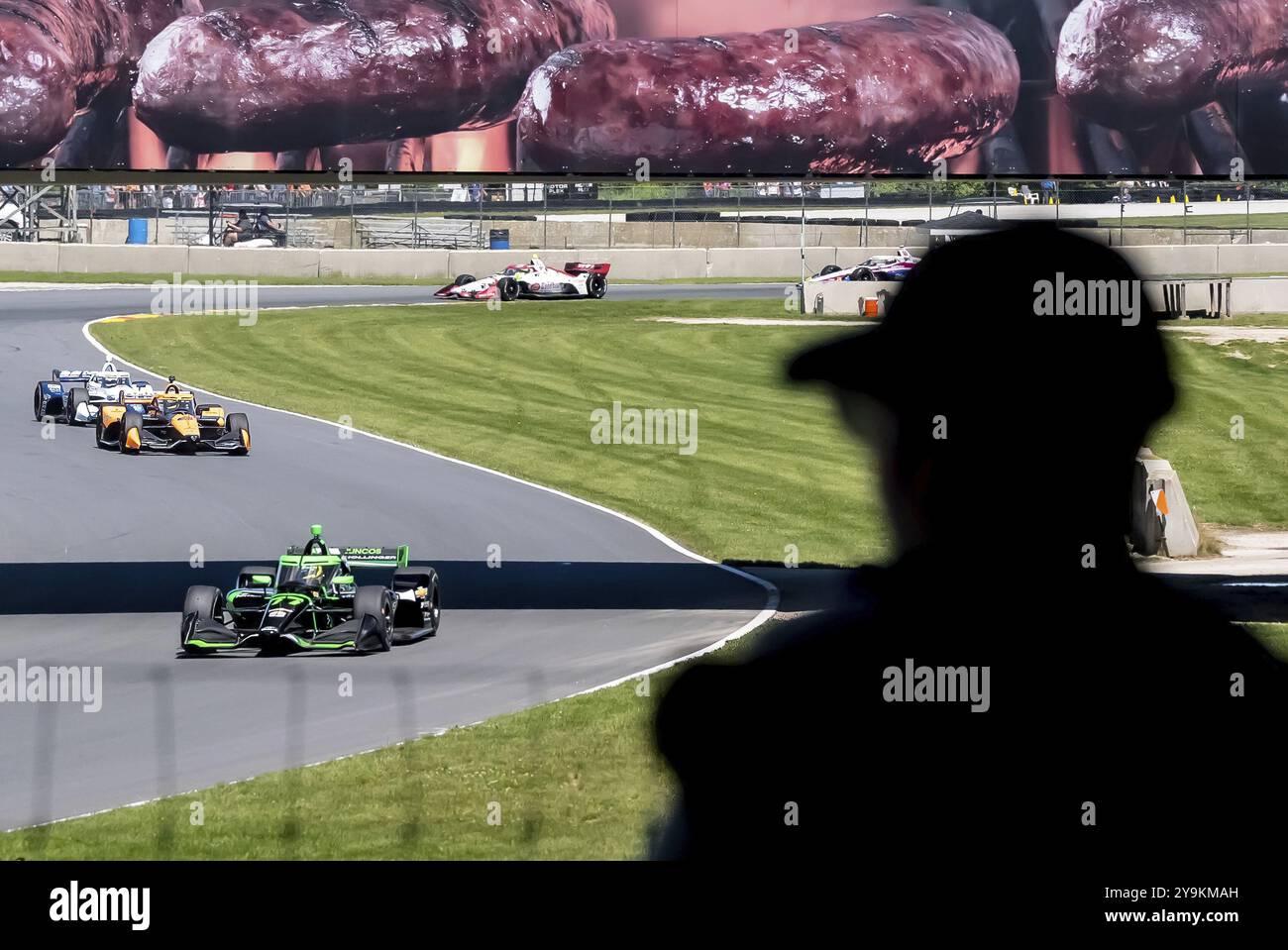 ROMAIN GROSJEAN (77) di Ginevra, Svizzera, pratica per l'XPEL Grand Prix a Road America a Elkhart Lake, WISCONSIN Foto Stock