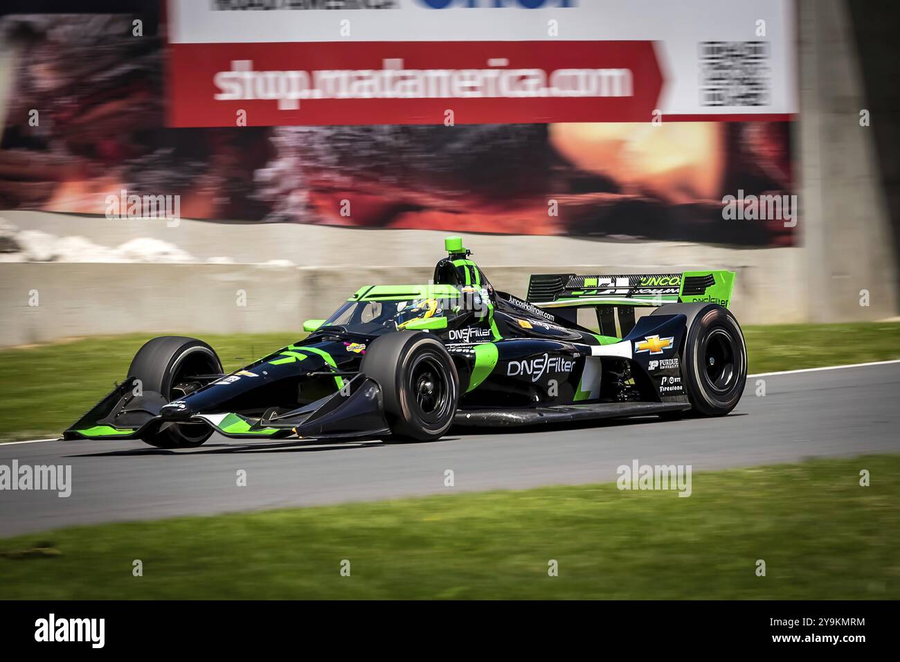 ROMAIN GROSJEAN (77) di Ginevra, Svizzera, pratica per l'XPEL Grand Prix a Road America a Elkhart Lake, WISCONSIN Foto Stock