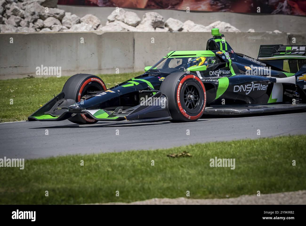 ROMAIN GROSJEAN (77) di Ginevra, Svizzera, pratica per l'XPEL Grand Prix a Road America a Elkhart Lake, WISCONSIN Foto Stock