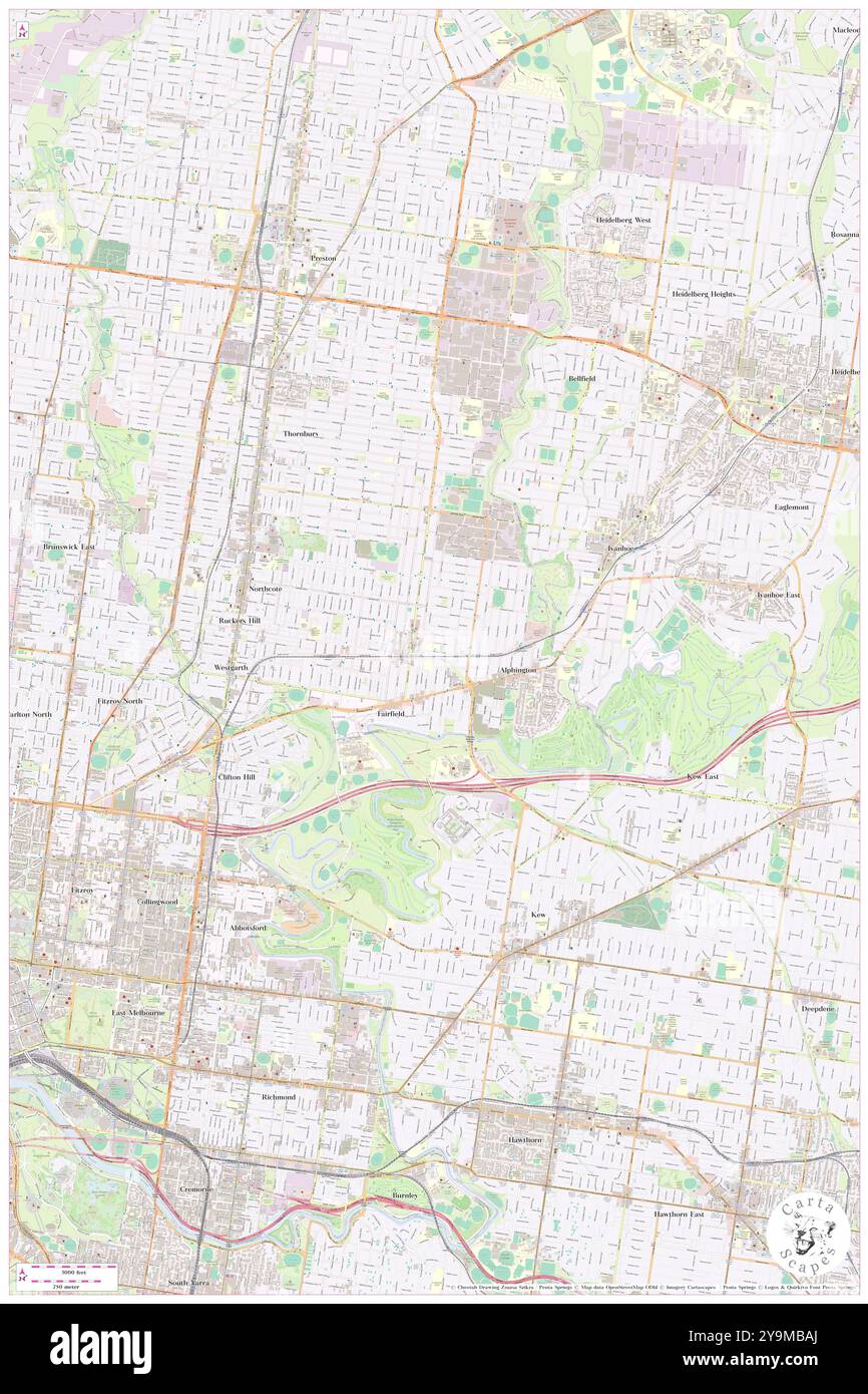 Fairfield Primary School, Darebin, Australia, Victoria, s 37 46' 43'', N 145 1' 15'', MAP, Cartascapes Map pubblicata nel 2024. Esplora Cartascapes, una mappa che rivela i diversi paesaggi, culture ed ecosistemi della Terra. Viaggia attraverso il tempo e lo spazio, scoprendo l'interconnessione del passato, del presente e del futuro del nostro pianeta. Foto Stock