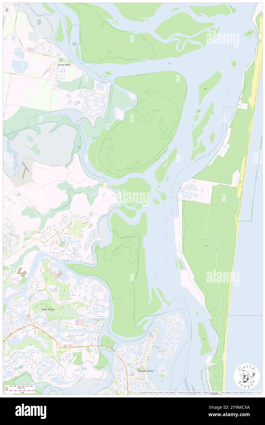 Isole Southern Moreton Bay, Gold Coast, AU, Australia, Queensland, s 27 49' 37'', N 153 23' 26'', mappa, Cartascapes Map pubblicata nel 2024. Esplora Cartascapes, una mappa che rivela i diversi paesaggi, culture ed ecosistemi della Terra. Viaggia attraverso il tempo e lo spazio, scoprendo l'interconnessione del passato, del presente e del futuro del nostro pianeta. Foto Stock