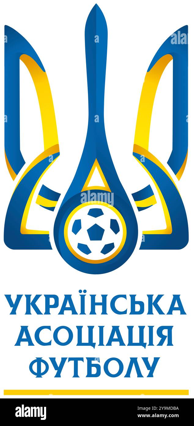 Logo dell'Associazione Ucraina di calcio Foto Stock