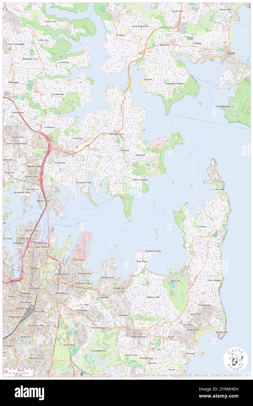 Taylors Bay Reserve, Mosman, AU, Australia, nuovo Galles del Sud, s 33 50' 36'', N 151 14' 43'', MAP, Cartascapes Map pubblicata nel 2024. Esplora Cartascapes, una mappa che rivela i diversi paesaggi, culture ed ecosistemi della Terra. Viaggia attraverso il tempo e lo spazio, scoprendo l'interconnessione del passato, del presente e del futuro del nostro pianeta. Foto Stock