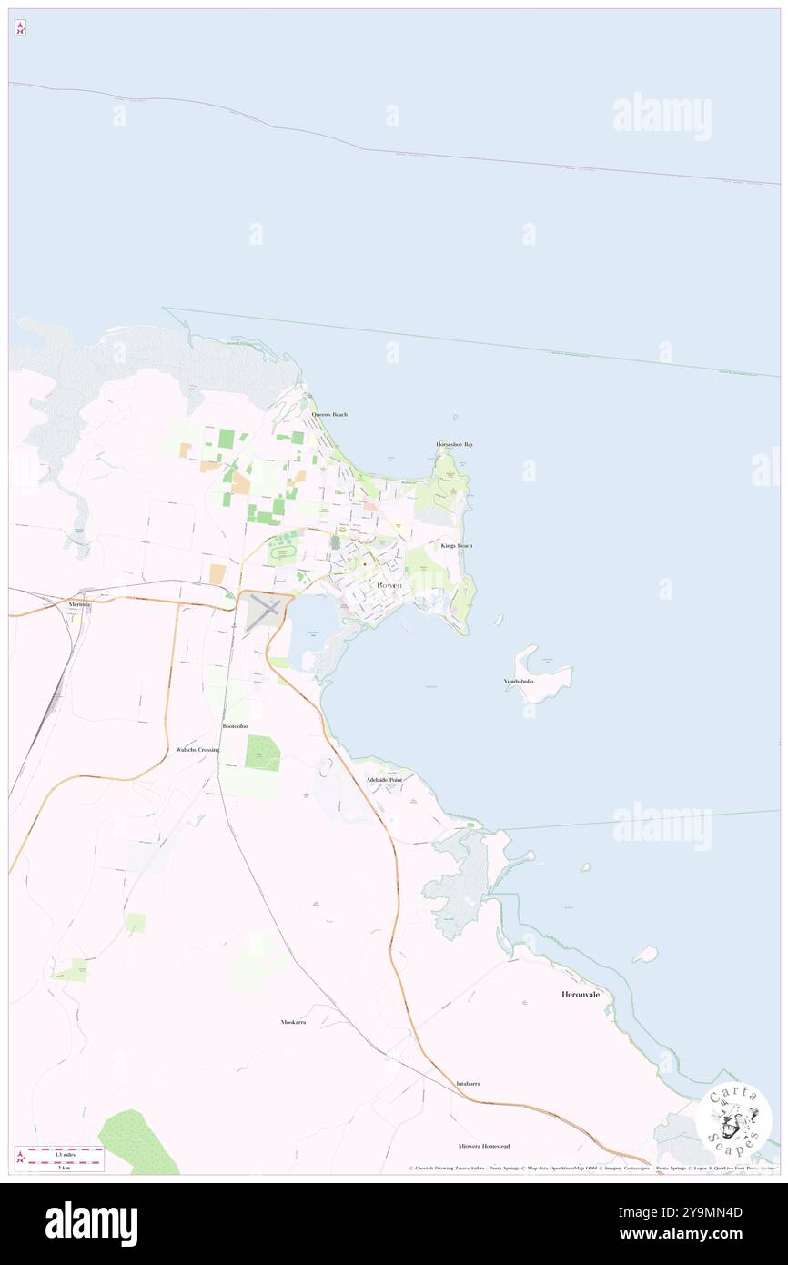 Bowen, Whitsunday, AU, Australia, Queensland, s 20 0' 49'', N 148 14' 51'', MAP, Cartascapes Map pubblicata nel 2024. Esplora Cartascapes, una mappa che rivela i diversi paesaggi, culture ed ecosistemi della Terra. Viaggia attraverso il tempo e lo spazio, scoprendo l'interconnessione del passato, del presente e del futuro del nostro pianeta. Foto Stock