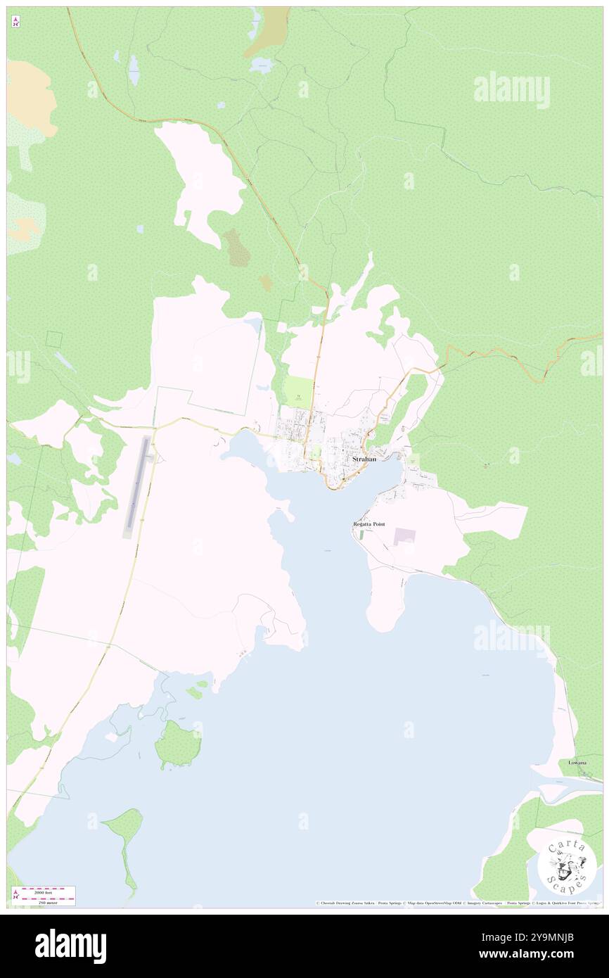 Discovery Holiday Parks Strahan, West Coast, AU, Australia, Tasmania, s 42 9' 8'', N 145 19' 5'', MAP, Cartascapes Map pubblicata nel 2024. Esplora Cartascapes, una mappa che rivela i diversi paesaggi, culture ed ecosistemi della Terra. Viaggia attraverso il tempo e lo spazio, scoprendo l'interconnessione del passato, del presente e del futuro del nostro pianeta. Foto Stock