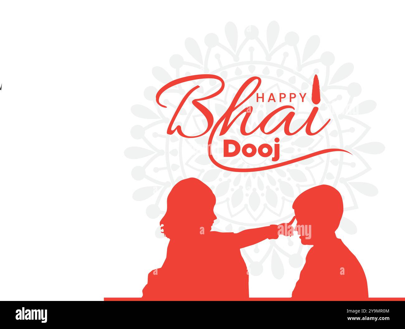 Bhai dooj per la festa indiana di fratello e sorella che lega celebrazione con testo hindi ( Bhai dooj ). Progettazione del modello con una bella illustrazione Illustrazione Vettoriale