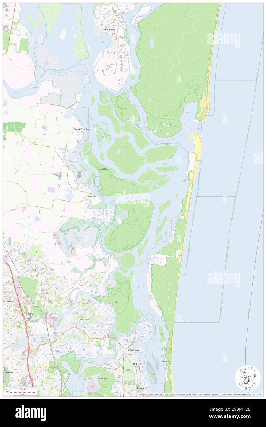 Isole Southern Moreton Bay, Gold Coast, AU, Australia, Queensland, s 27 49' 37'', N 153 23' 26'', mappa, Cartascapes Map pubblicata nel 2024. Esplora Cartascapes, una mappa che rivela i diversi paesaggi, culture ed ecosistemi della Terra. Viaggia attraverso il tempo e lo spazio, scoprendo l'interconnessione del passato, del presente e del futuro del nostro pianeta. Foto Stock