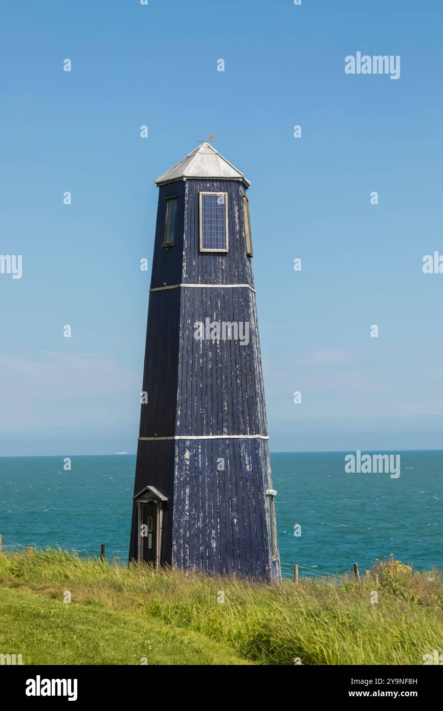 Inghilterra, Kent, dover, Samphire Hoe, il faro blu Foto Stock