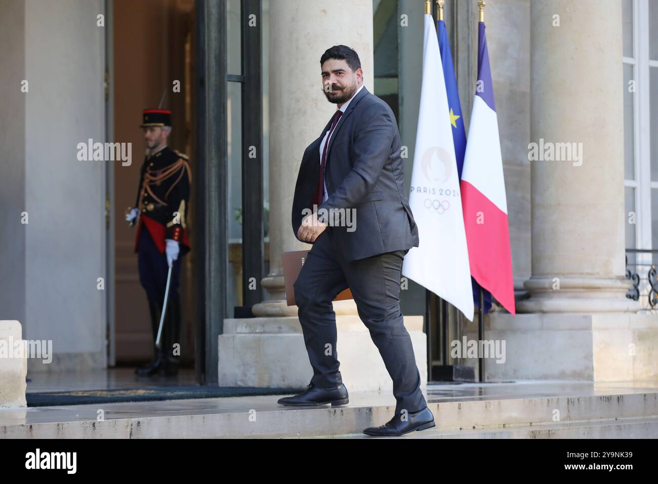 Parigi, Francia il 10 ottobre 2024, Guillaume Kasbarian, ministro del servizio pubblico. Francois Loock/Alamy Live News Foto Stock