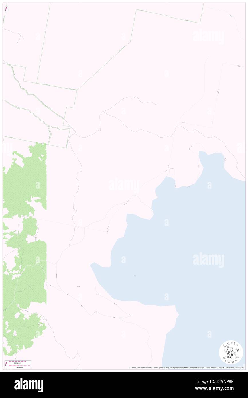 Ti Tree Bay, , AU, Australia, Tasmania, s 42 7' 11'', N 146 36' 36'', MAP, Cartascapes Map pubblicata nel 2024. Esplora Cartascapes, una mappa che rivela i diversi paesaggi, culture ed ecosistemi della Terra. Viaggia attraverso il tempo e lo spazio, scoprendo l'interconnessione del passato, del presente e del futuro del nostro pianeta. Foto Stock