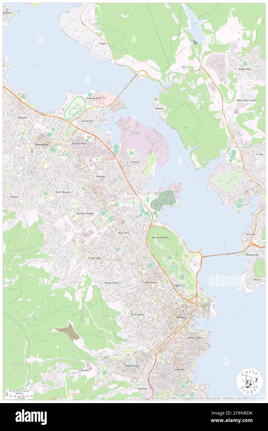 Cornelian Bay Sports Grounds, Hobart, Australia, Tasmania, s 42 51' 0'', N 147 18' 36'', MAP, Cartascapes Map pubblicata nel 2024. Esplora Cartascapes, una mappa che rivela i diversi paesaggi, culture ed ecosistemi della Terra. Viaggia attraverso il tempo e lo spazio, scoprendo l'interconnessione del passato, del presente e del futuro del nostro pianeta. Foto Stock