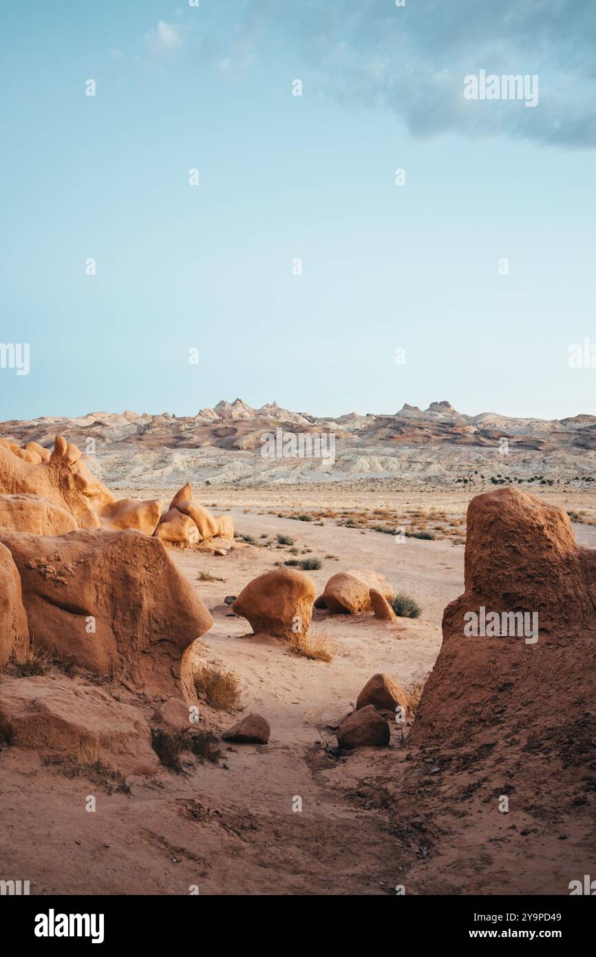 Interessante geografia del deserto in Morning Light Foto Stock