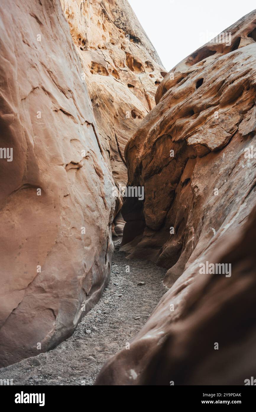Stretto Sand Stone slot Canyon nello Utah centrale Foto Stock