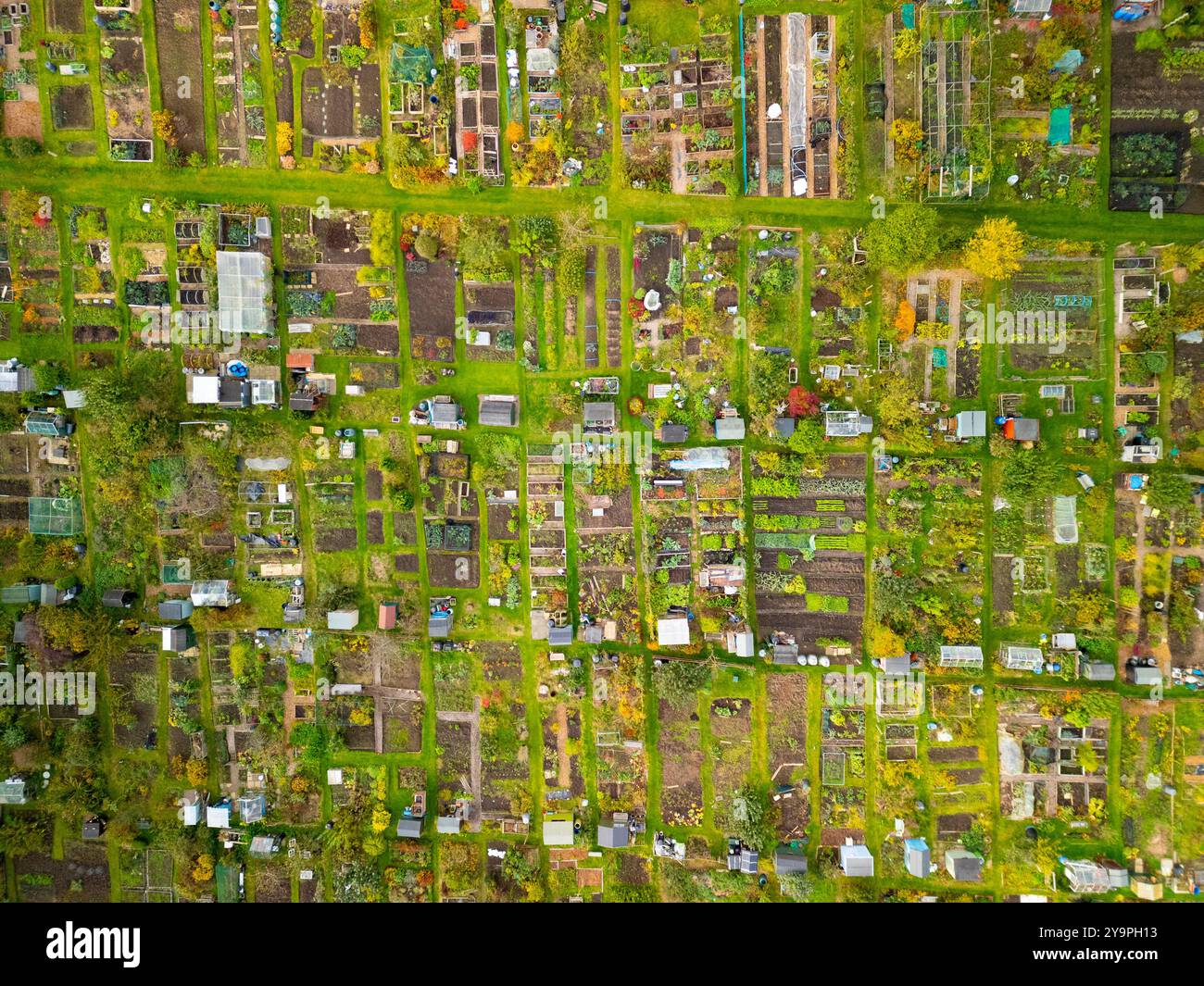 Veduta aerea degli spazi di Inverleith Edimburgo, Scozia, Regno Unito Foto Stock