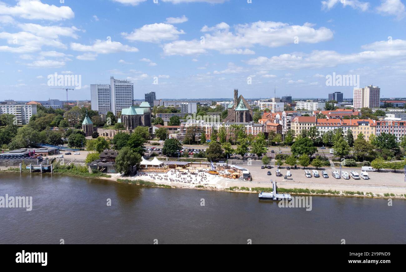 vista della città dessau nella germania orientale Foto Stock