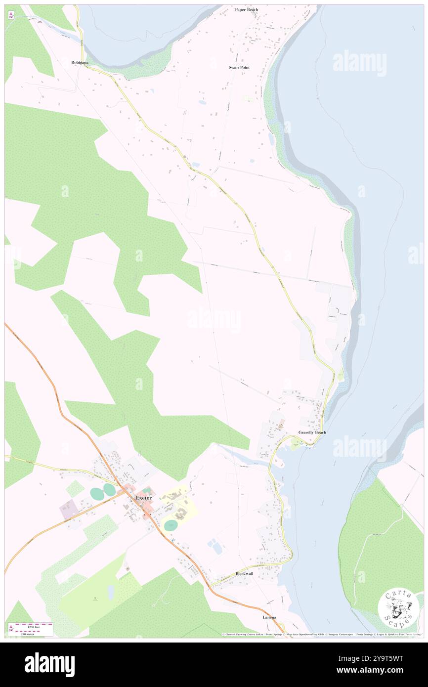 Gravelly Beach, Launceston, Australia, Tasmania, s 41 17' 10'', N 146 58' 30'', MAP, Cartascapes Map pubblicata nel 2024. Esplora Cartascapes, una mappa che rivela i diversi paesaggi, culture ed ecosistemi della Terra. Viaggia attraverso il tempo e lo spazio, scoprendo l'interconnessione del passato, del presente e del futuro del nostro pianeta. Foto Stock