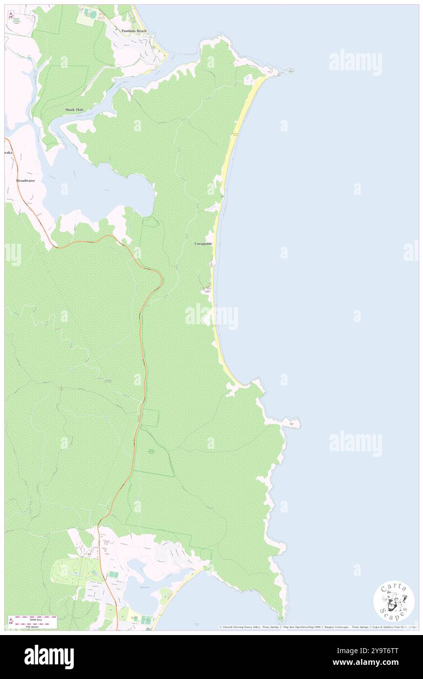 Pinnacles Beach, Bega Valley, AU, Australia, nuovo Galles del Sud, s 36 59' 49'', N 149 55' 34'', MAP, Cartascapes Map pubblicata nel 2024. Esplora Cartascapes, una mappa che rivela i diversi paesaggi, culture ed ecosistemi della Terra. Viaggia attraverso il tempo e lo spazio, scoprendo l'interconnessione del passato, del presente e del futuro del nostro pianeta. Foto Stock