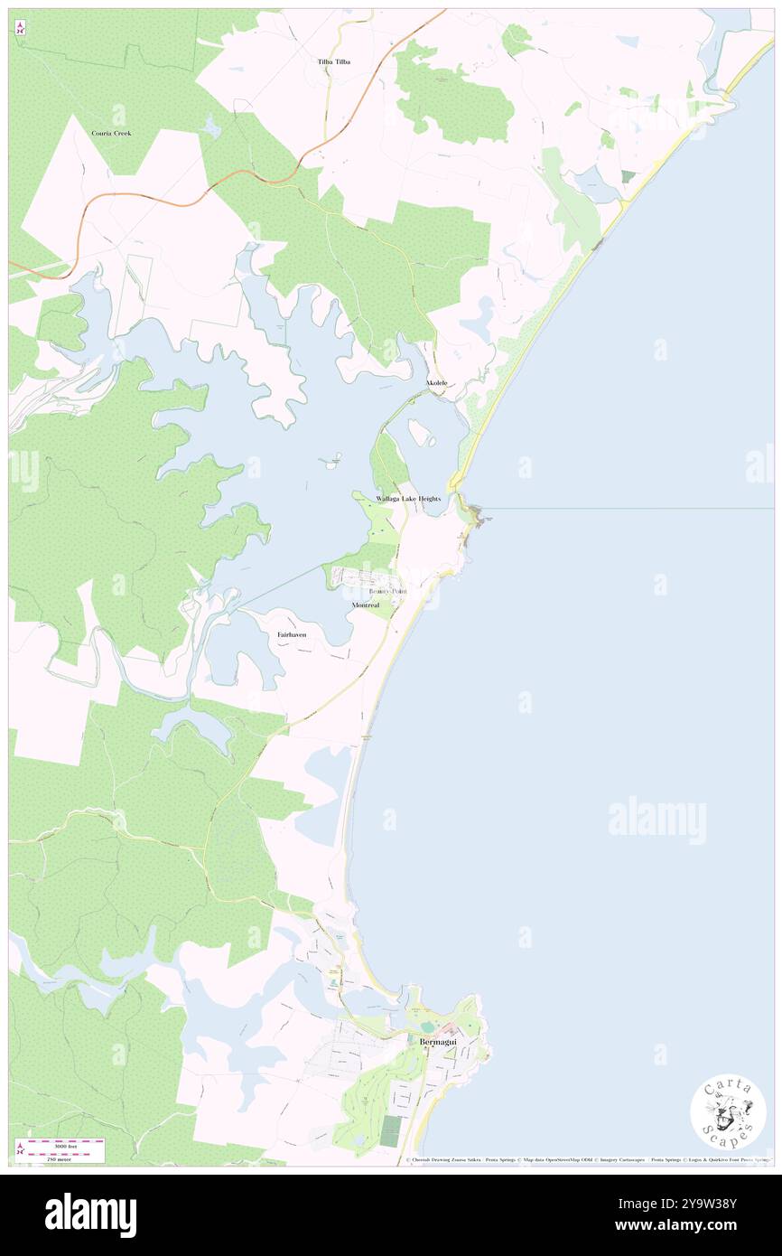 Beauty Point, , AU, Australia, Victoria, s 36 22' 47'', N 150 4' 16'', MAP, Cartascapes Map pubblicata nel 2024. Esplora Cartascapes, una mappa che rivela i diversi paesaggi, culture ed ecosistemi della Terra. Viaggia attraverso il tempo e lo spazio, scoprendo l'interconnessione del passato, del presente e del futuro del nostro pianeta. Foto Stock