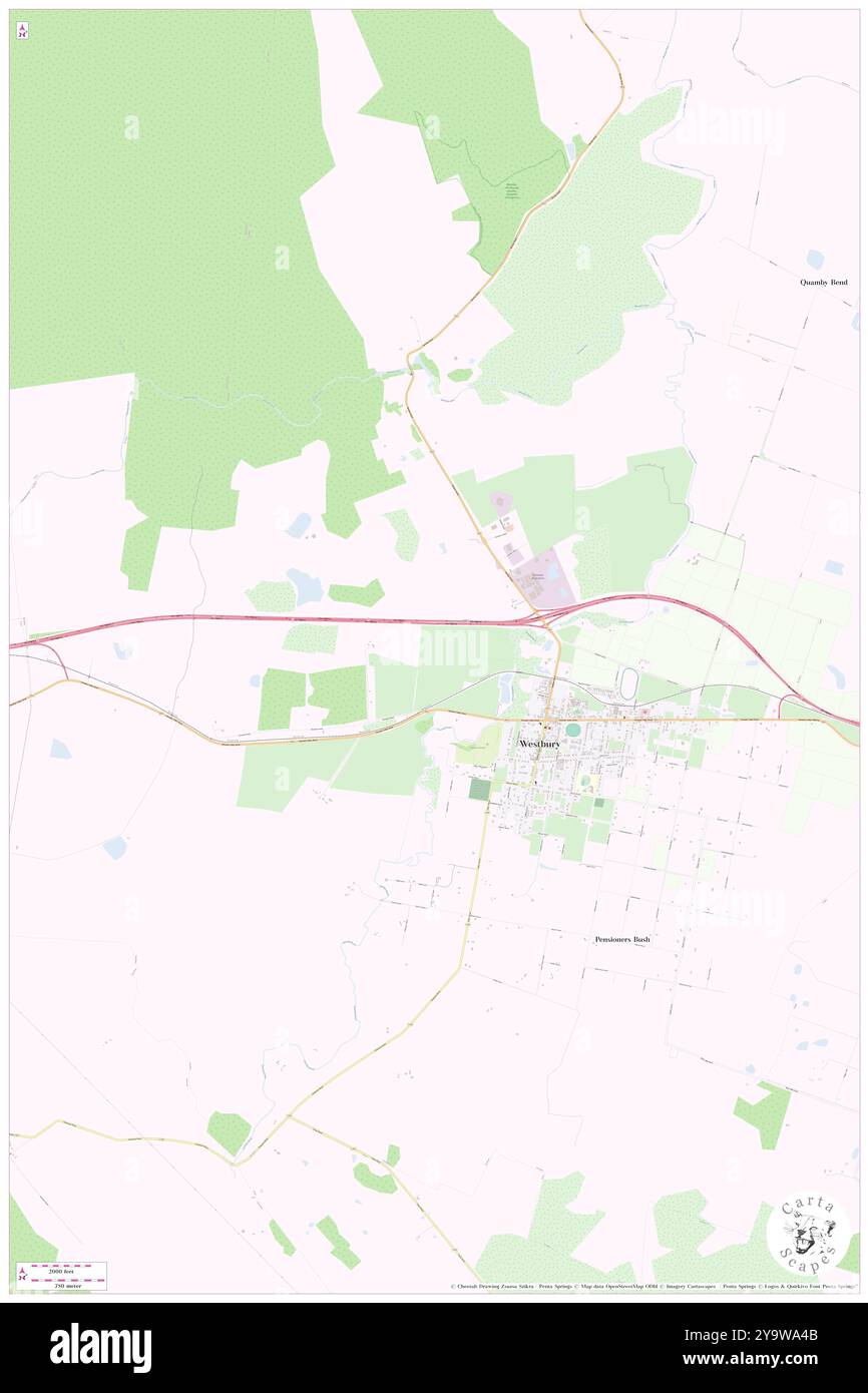 Westbury Village Green, , AU, Australia, Tasmania, s 41 31' 12'', N 146 49' 12'', MAP, Cartascapes Map pubblicata nel 2024. Esplora Cartascapes, una mappa che rivela i diversi paesaggi, culture ed ecosistemi della Terra. Viaggia attraverso il tempo e lo spazio, scoprendo l'interconnessione del passato, del presente e del futuro del nostro pianeta. Foto Stock