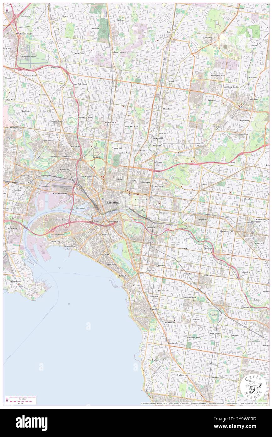 East Melbourne, Melbourne, AU, Australia, Victoria, s 37 49' 0'', N 144 59' 16'', MAP, Cartascapes Map pubblicata nel 2024. Esplora Cartascapes, una mappa che rivela i diversi paesaggi, culture ed ecosistemi della Terra. Viaggia attraverso il tempo e lo spazio, scoprendo l'interconnessione del passato, del presente e del futuro del nostro pianeta. Foto Stock