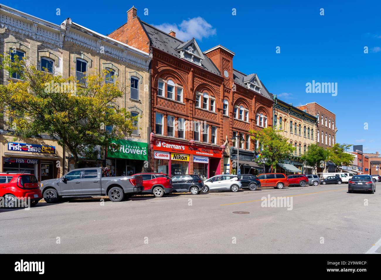 Vista sulla strada di Stratford a Stratford, Ontario, Canada. Foto Stock