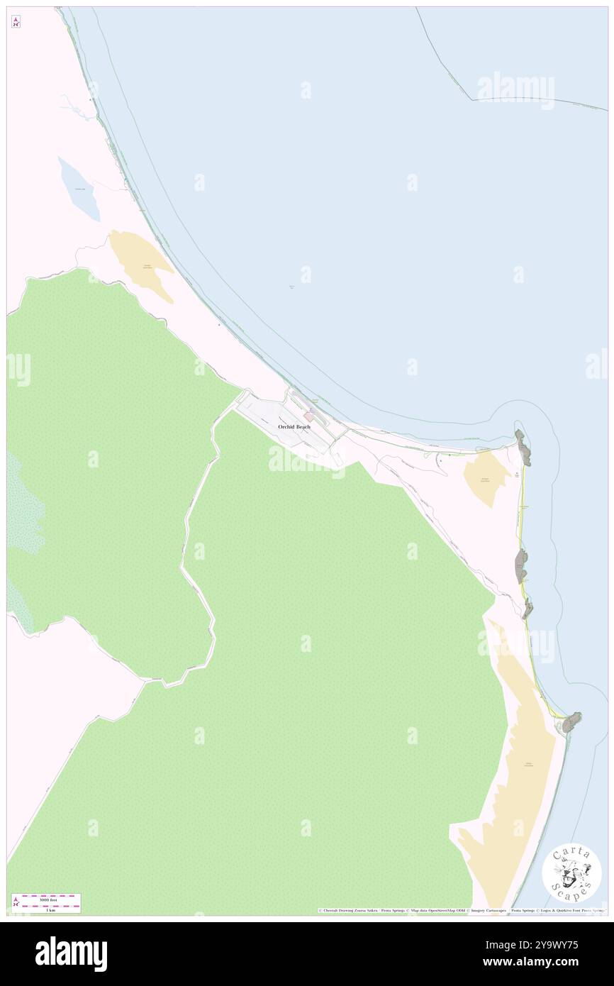 Orchid Beach Island Village, Fraser Coast, AU, Australia, Queensland, s 24 58' 2'', N 153 18' 51'', mappa, Cartascapes Map pubblicata nel 2024. Esplora Cartascapes, una mappa che rivela i diversi paesaggi, culture ed ecosistemi della Terra. Viaggia attraverso il tempo e lo spazio, scoprendo l'interconnessione del passato, del presente e del futuro del nostro pianeta. Foto Stock